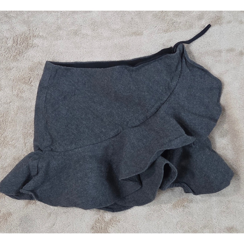 Ralph Lauren Girls Gray Wool Ruffle Skirt Toddler Size 4 4T Vintage 311115796